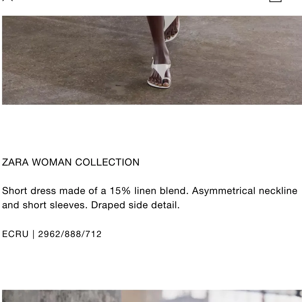 Zara NWT white mini dress asymmetrical draped off shoulder ruched dress - Image 2