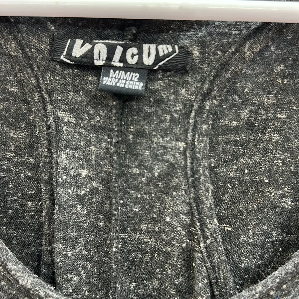 Volcom  Second Trance Gray Split Sleeve Draped Cape Bodice Dress Womens Medium - Image 14