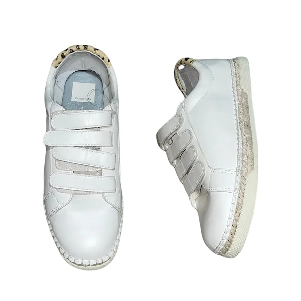 NEW Dolce Vita Marny Sneakers White Hook & Loop Low Top Shoes Calf Hair Size 9 - Image 7