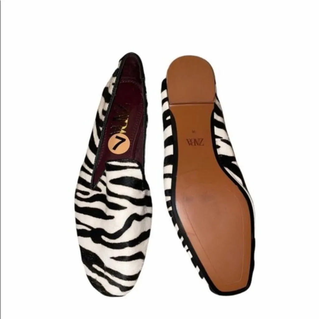NEW Zara Black White Zebra Print Leather Calf Hair Mulesslides EU 36 US 6.5 - Image 9