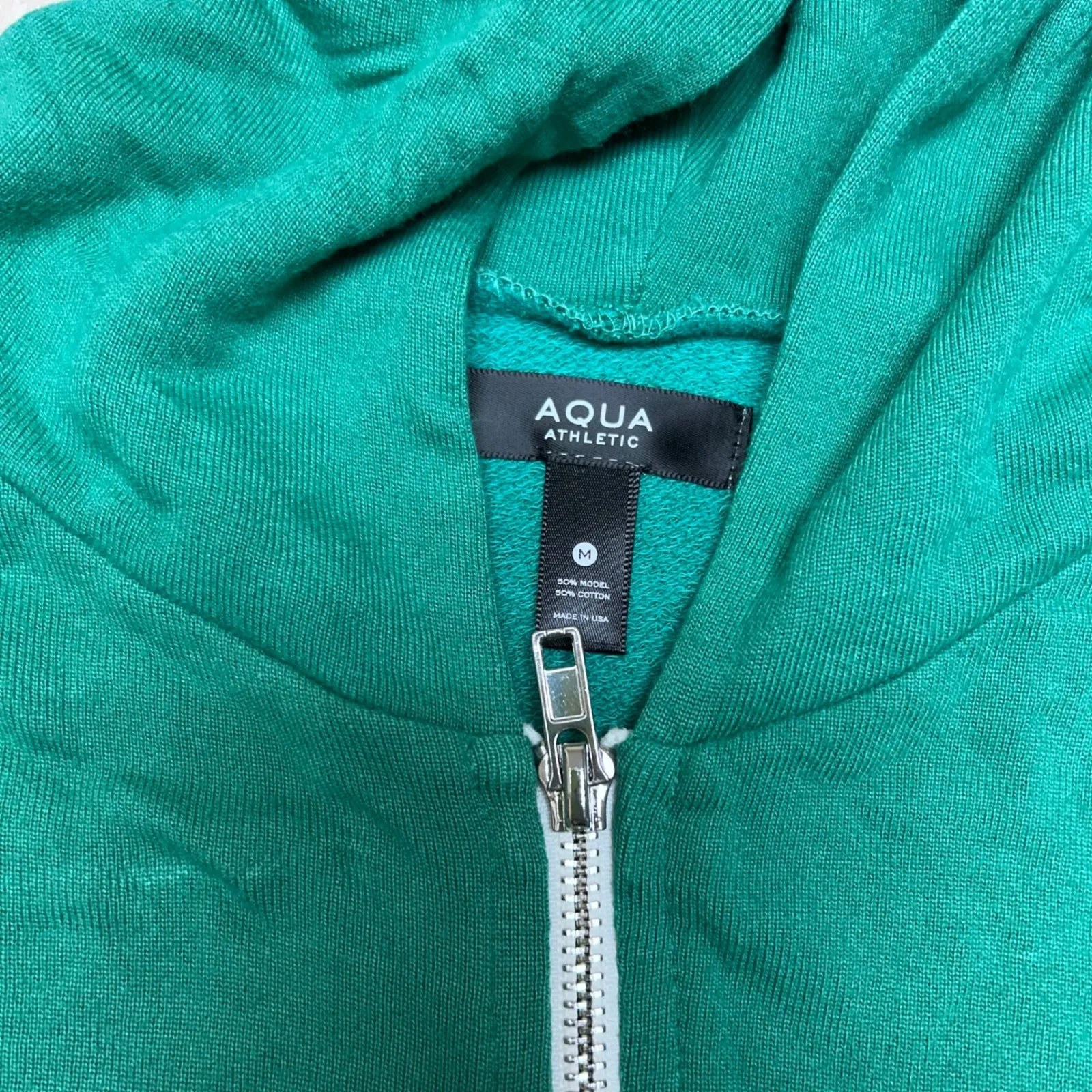 AQUA Athletic Green Teal Lechelle Zip Up Hoodie Sweatshirt Jogger Pants Set M - Image 5