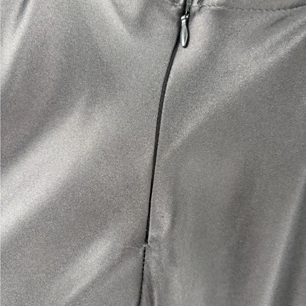 Zara beaded Y2K date night party festival black v sequin neck satin midi sz xs - Image 15