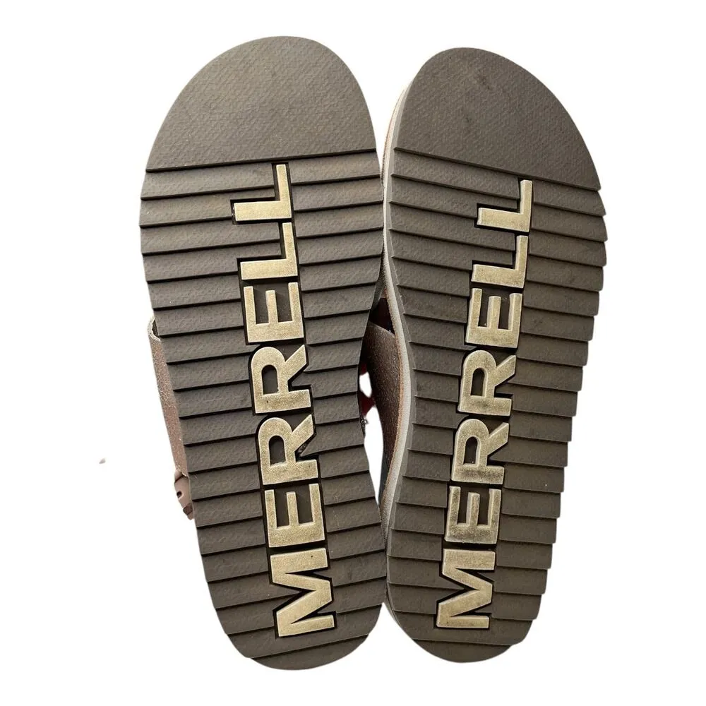 MERRELL Juno Slides Metallic Leather Women’s size 6 in silver and gray - Image 4