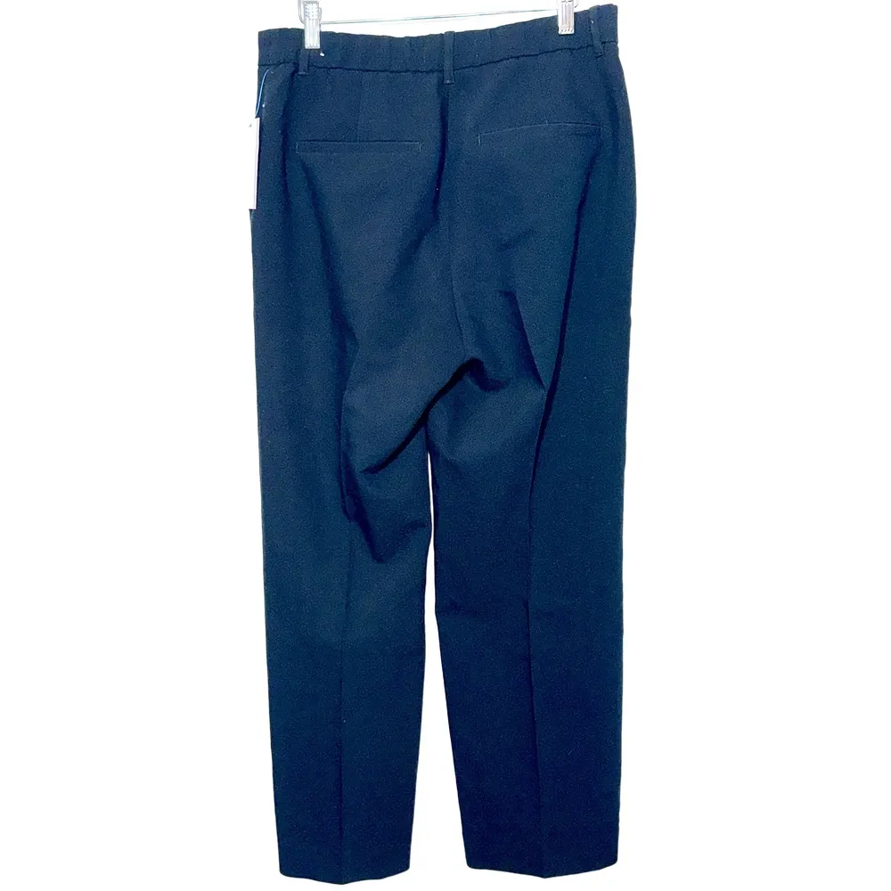 Abercrombie & Fitch Black Pleated High Waisted Straight Leg Trousers Size 30 10 - Image 4