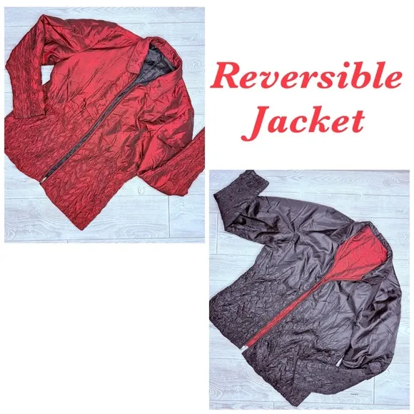 UBU 202S Milan Reversible Jacket red and black with flip zipper xl - Image 2