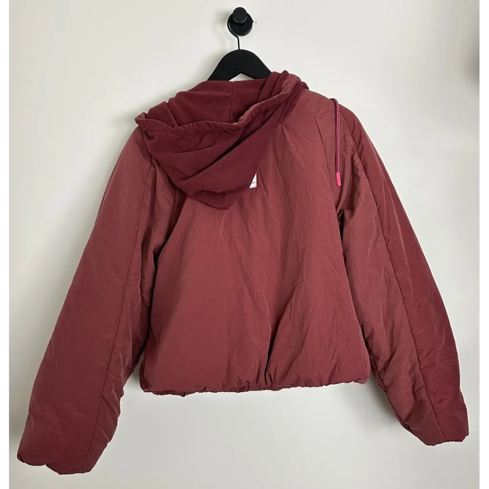 FREE PEOPLE Movement In a Pillow Packable Puffer Pullover in Sour Cherry XS NWT Pink - Image 9