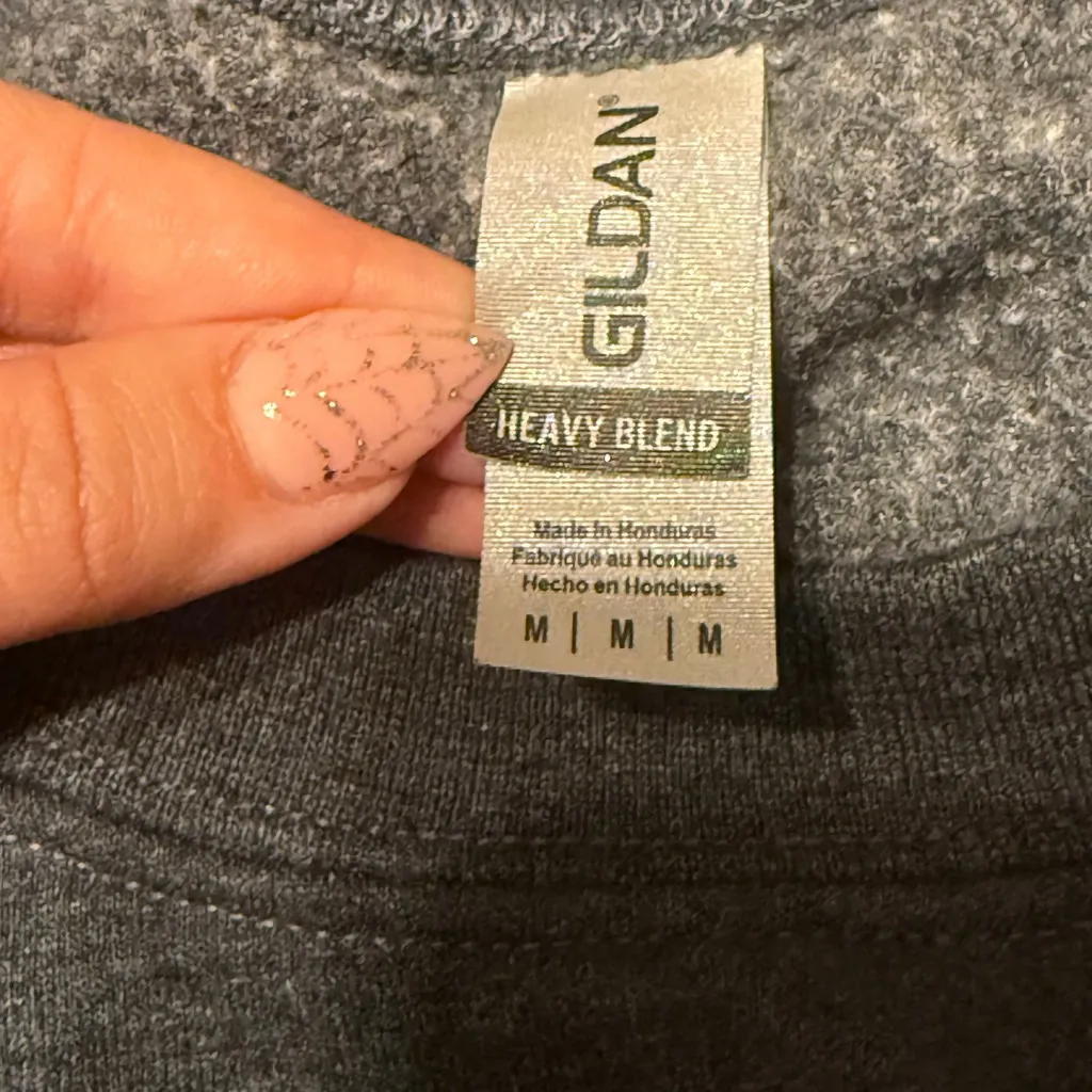 Gildan Skeleton Graphic Sweatshirt Gray Unisex M - Image 5