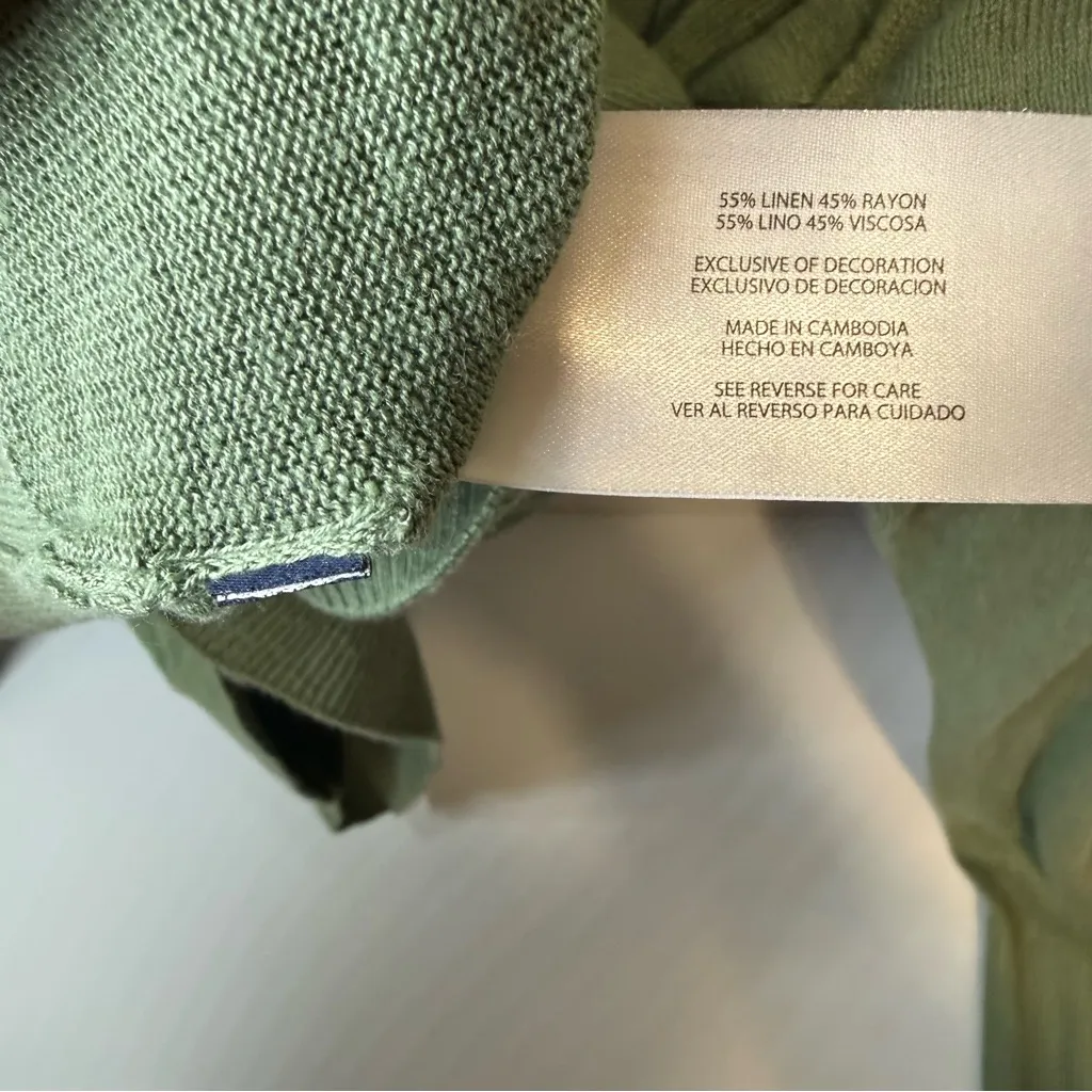 GAP Preppy Sage Green Button Up Lightweight Cardigan Cabincore Sweater Size L - Image 10