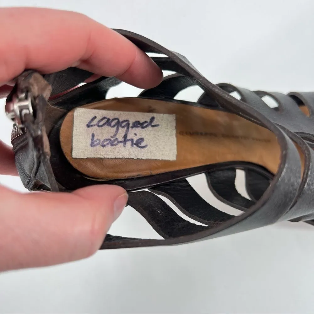 Giuseppe zanotti leather caged metal heel size 9‎ B bootie Strappy cut out - Image 6