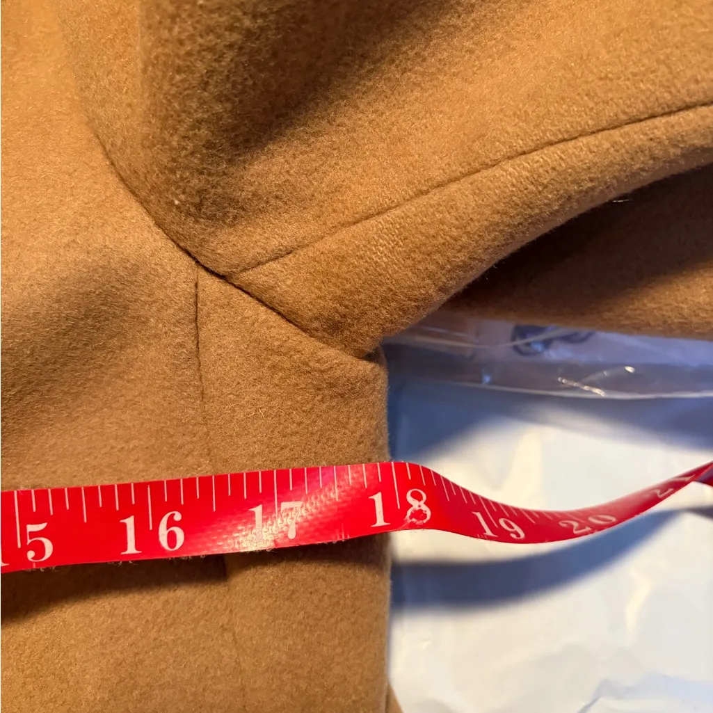 J. Crew Double-Breasted Tan Wool Cashmere Coat Size 8 EUC - Image 4