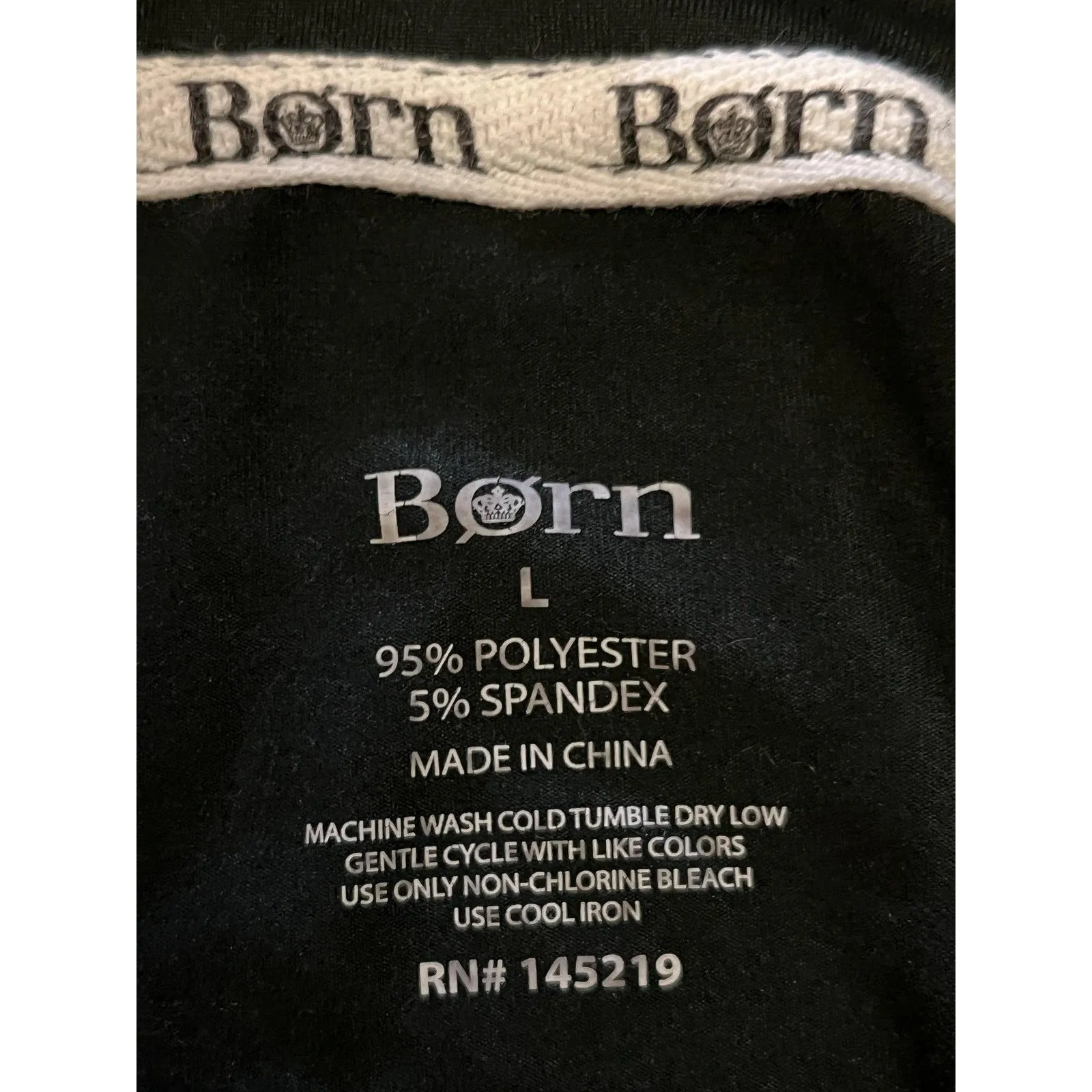 Born Pajama Shirt Womens Large Black Button Front Long Sleeve Piped Sleepwear - Image 6