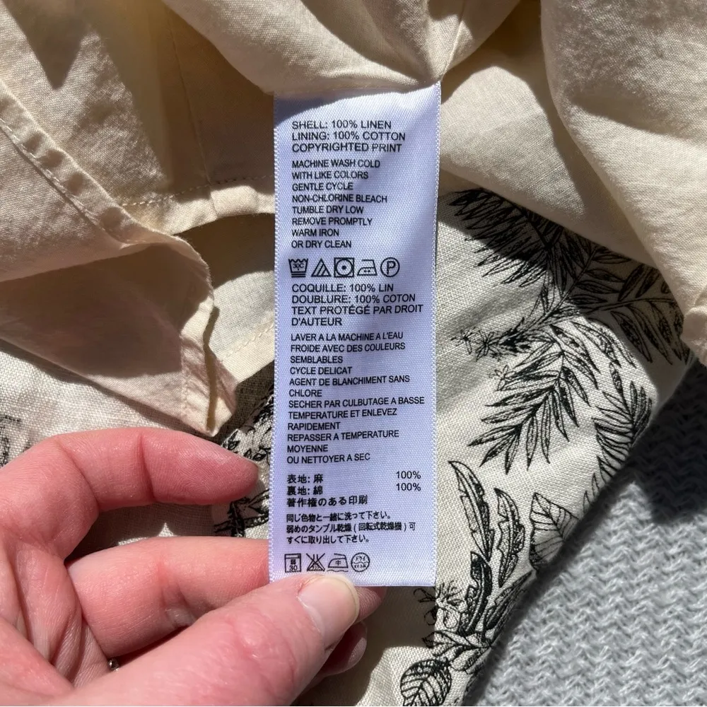 Tommy Bahama Women’s Marceau Linen Tropical Toile Strapless Dress Size XL - Image 8