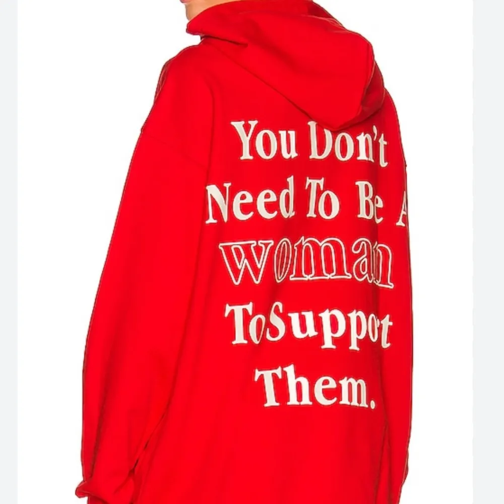 The Mayfair Group Woman Support Cotton Zip-up Hoodie In Red - Image 4