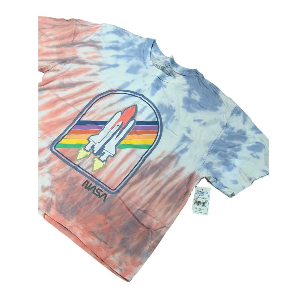 NWT NASA Tie Dye Shuttle Rainbow Stripe Graphic T Shirt Everyday Wear Small 3 - Image 2