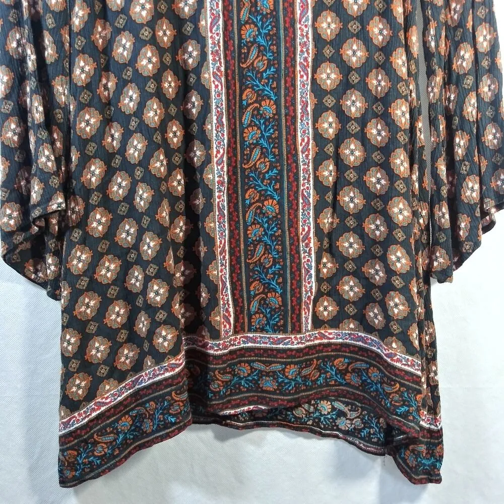 Mossimo Supply Co. Black Boho Print Casual Dress Size Small - Image 3