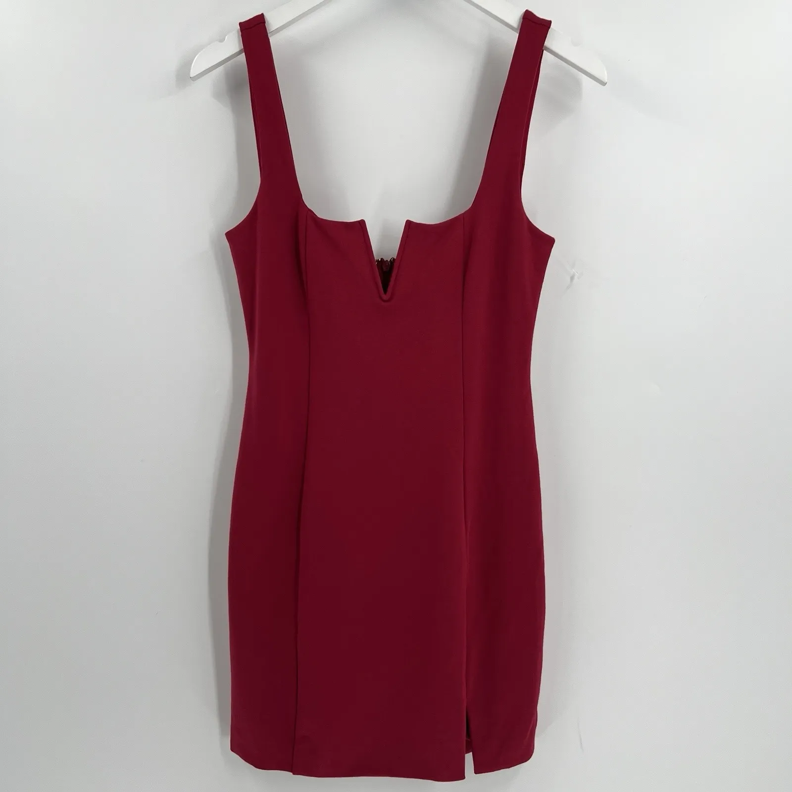 Lovers and Friends Draya Mini Dress in Merlot Red Zip Up Bodycon Size Small NWT‎ - Image 3