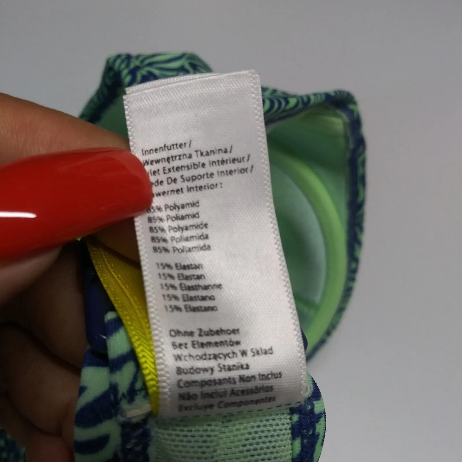 CLEO SWIM by PANACHE HATTIE BANDEAU UNDERWIRE HALTER BIKINI TOP Sz 36DDD Green - Image 8