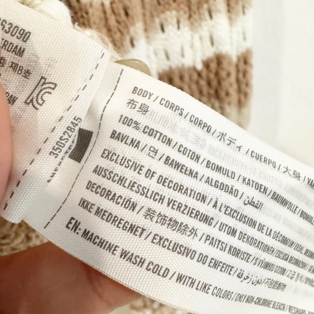 Hollister Crochet Knit Flare Bell Sleeve Square Neck Top Boho Cream‎ Tan Medium - Image 5