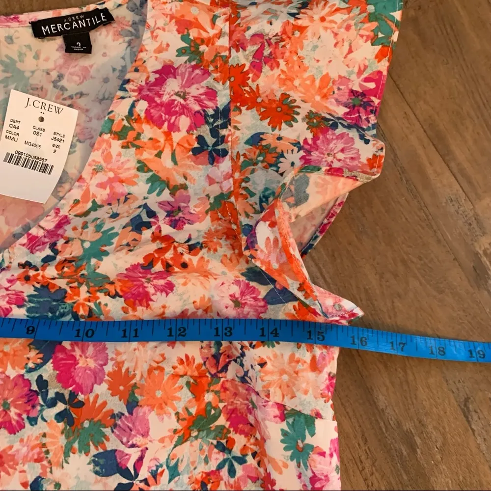 New NWT J Crew Mercantile Floral Print V Neck Dress Size 2 - Image 2