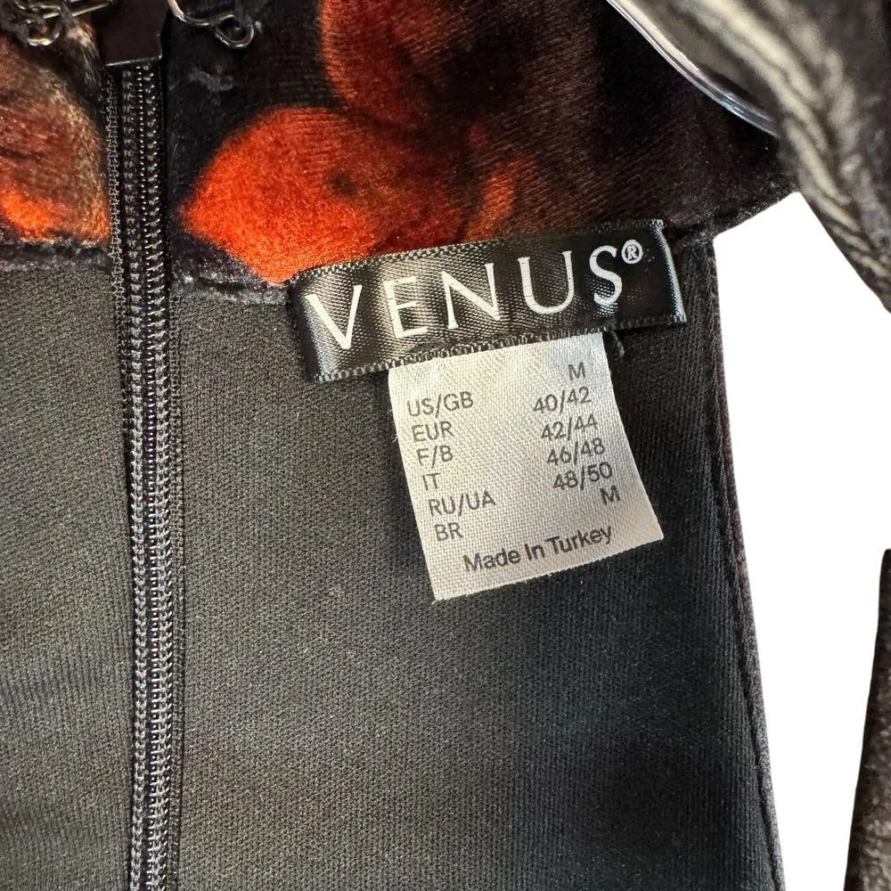 Venus Black Floral Halter Dress Mini Dress‎ Medium Whimsygoth Witchy Bella Swan - Image 3