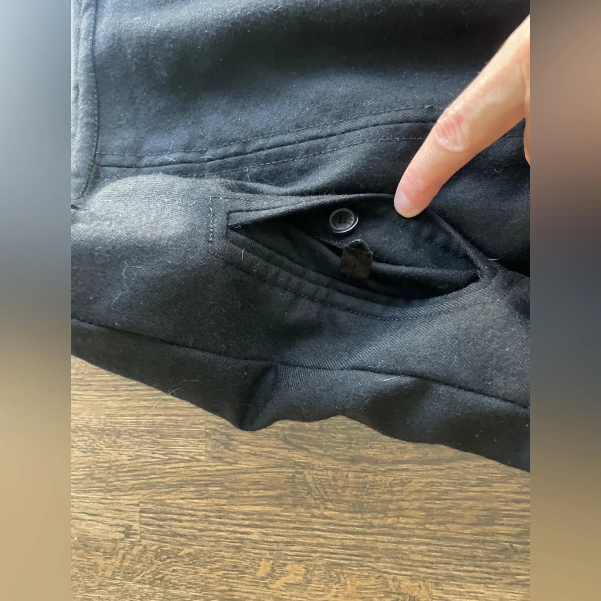 Vintage Esprit Black Wool Skirt - Size 6 - Image 3