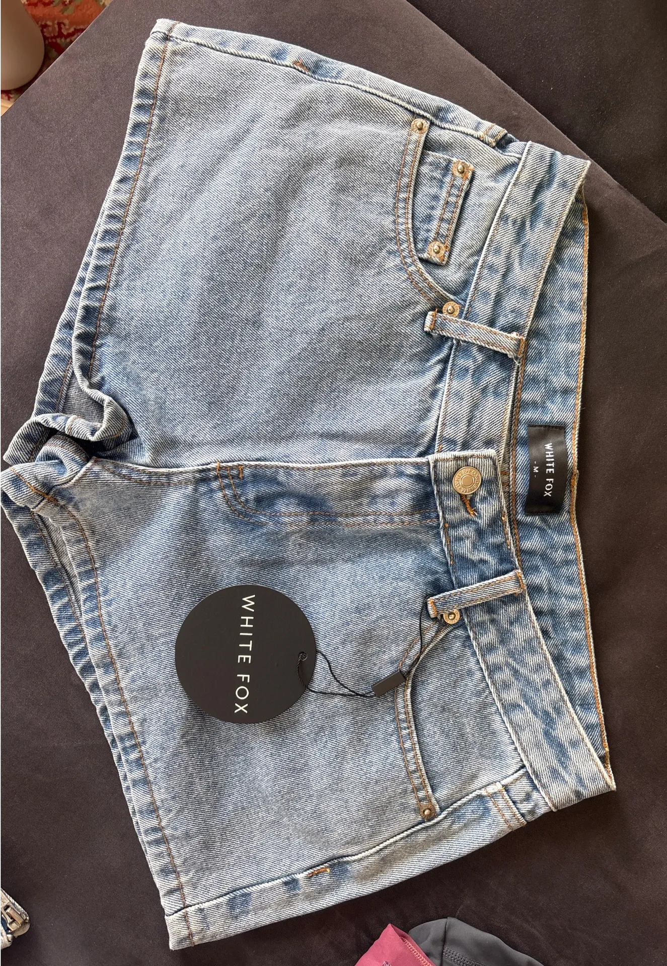 White Fox Boutique Softly Spoken Denim Shorts - Image 3