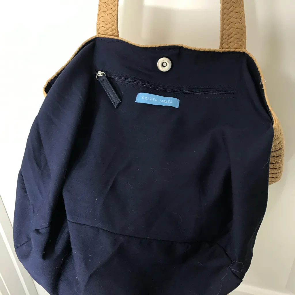 Draper James Straw Tote Beige Tan EUC - Image 5