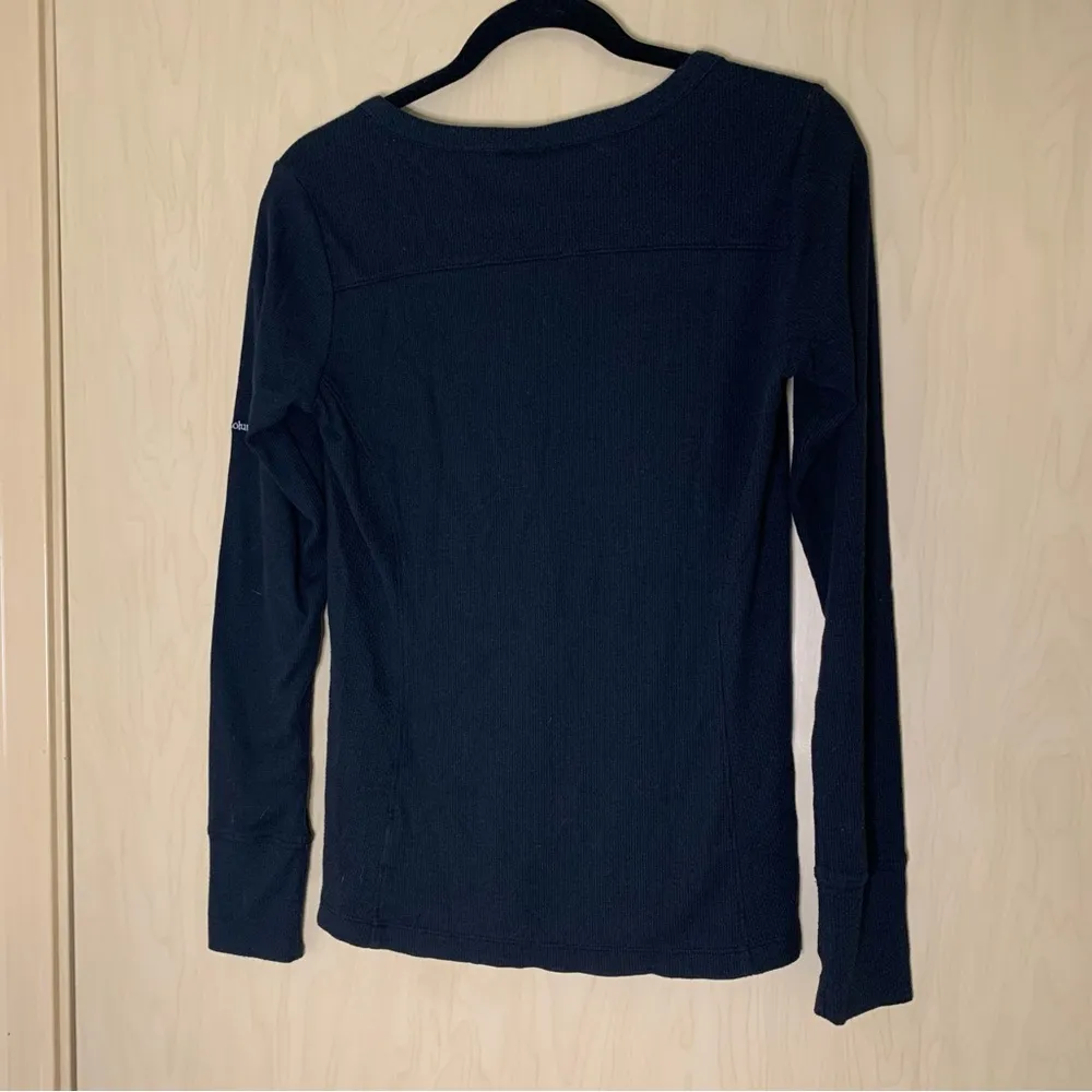 Columbia Black Waffle Henley Long Sleeve Size Small - Image 5