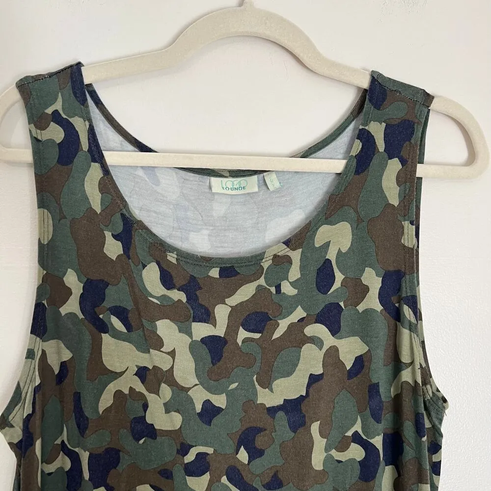 LOGO Lounge by Lori Goldstein Camo Army Printed Jersey Knit Tank Size Large - Image 3
