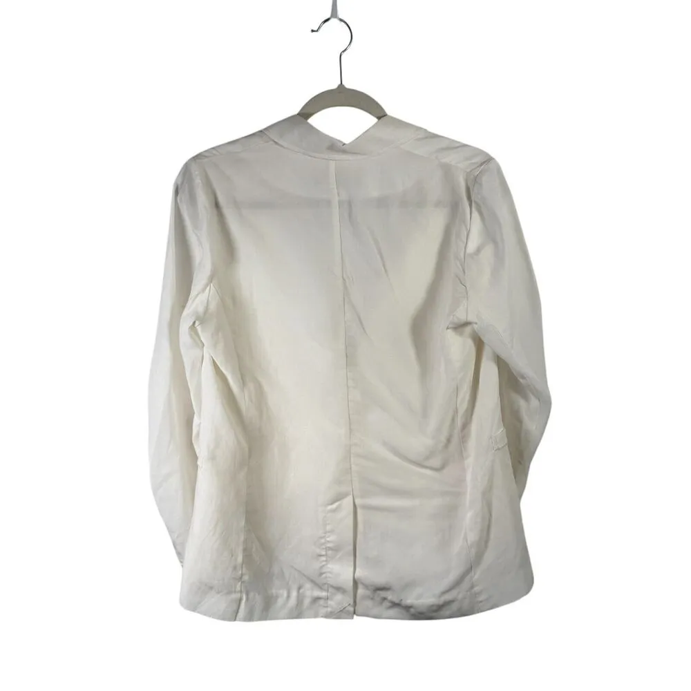 Kobi Halperin White Tencel Linen Blend Torryn Blazer Office Preppy Womens Small - Image 5