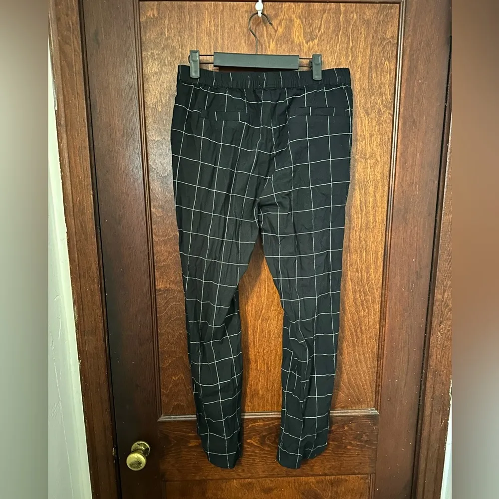 Marine Layer Allison Pant In Black Windowpane Plaid Size M - Image 3