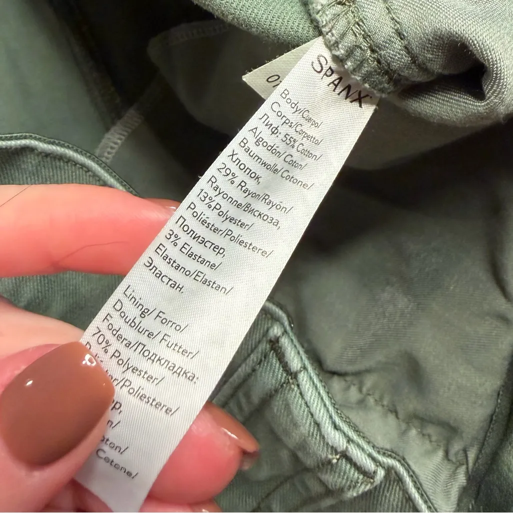 SPANX Stretch Twill Ankle Cargo Pants Soft Sage Size XL - Image 4