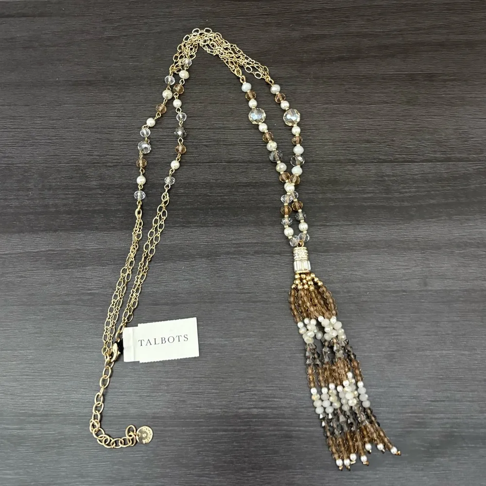 Talbots Beaded Tassel Necklace NWT - Image 2