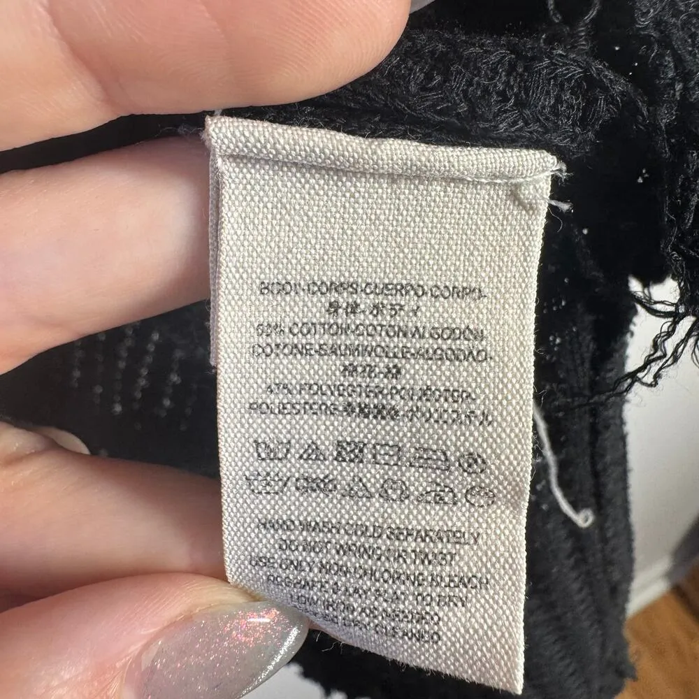 Free People We The Free Wildcat Thermal Women S Black Cropped Oversized Drapey - Image 5