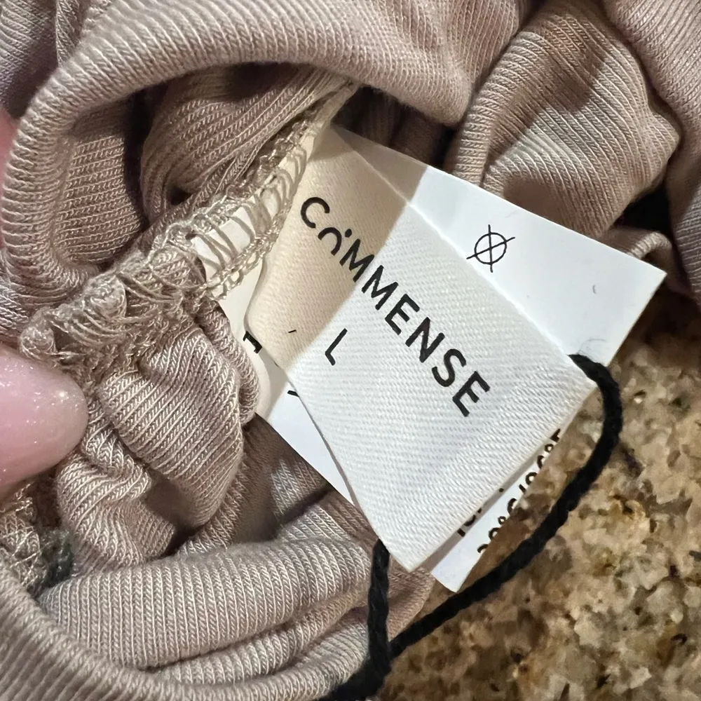 COMMENSE Ruched Crisscross Top
Color: Khaki Size Large NWT Sold out Online Tan - Image 8