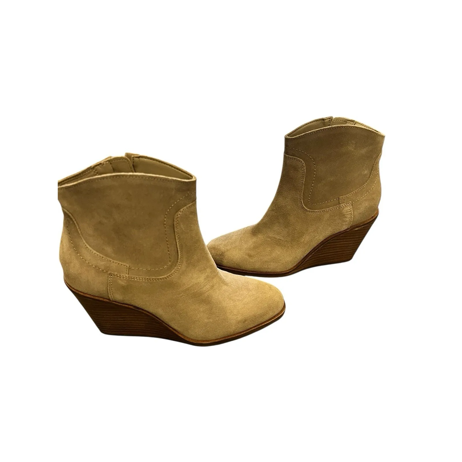 Lucky Brand  Wadier Suede Wedge Ankle Bootie Western Boots Size 7.5 NEW - Image 4