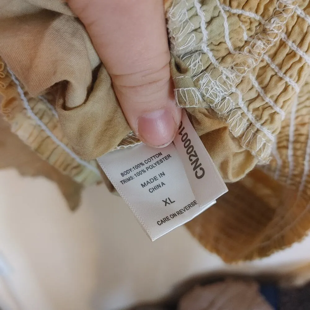 NY&C Size Extra Large XL Boho Indie Tie Dye Blouse Earthy Tones Cotton Trumpet - Image 7