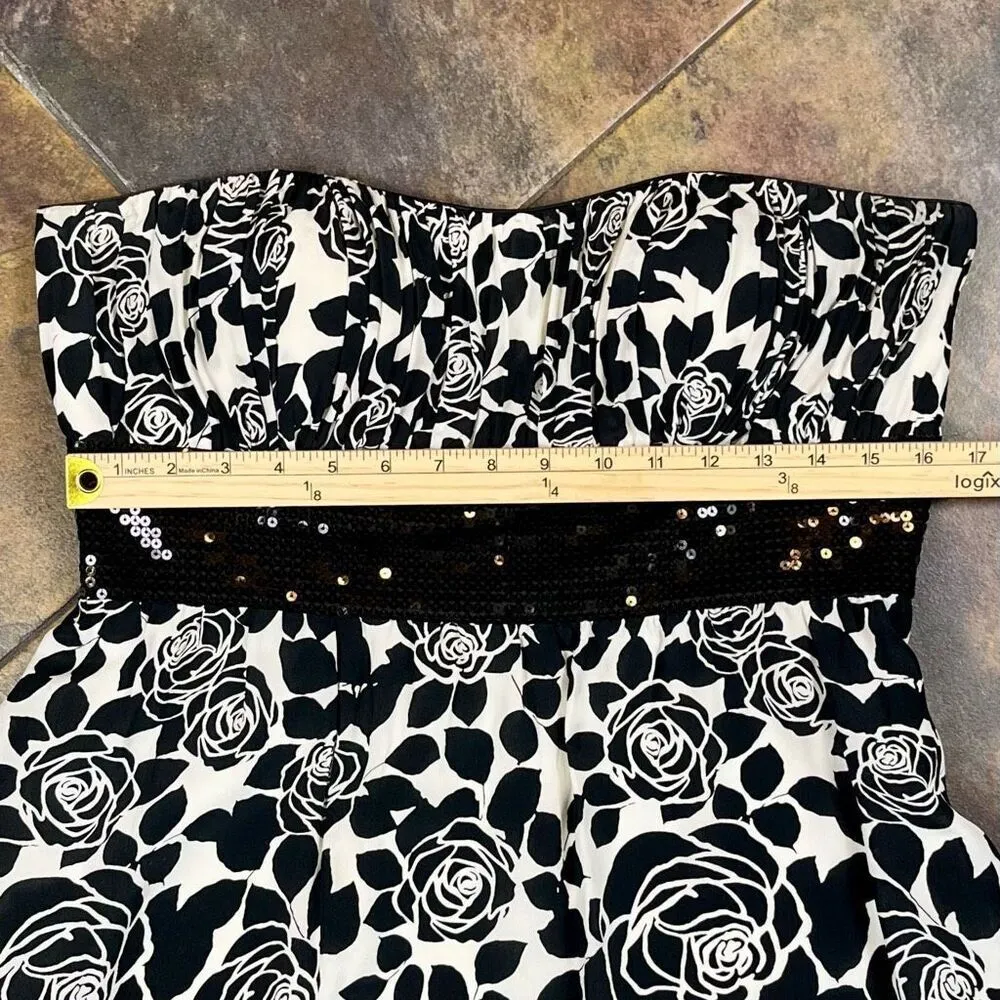 White House Black Market Silk Floral Sequined Sleeveless Mini Dress 12 - Image 7