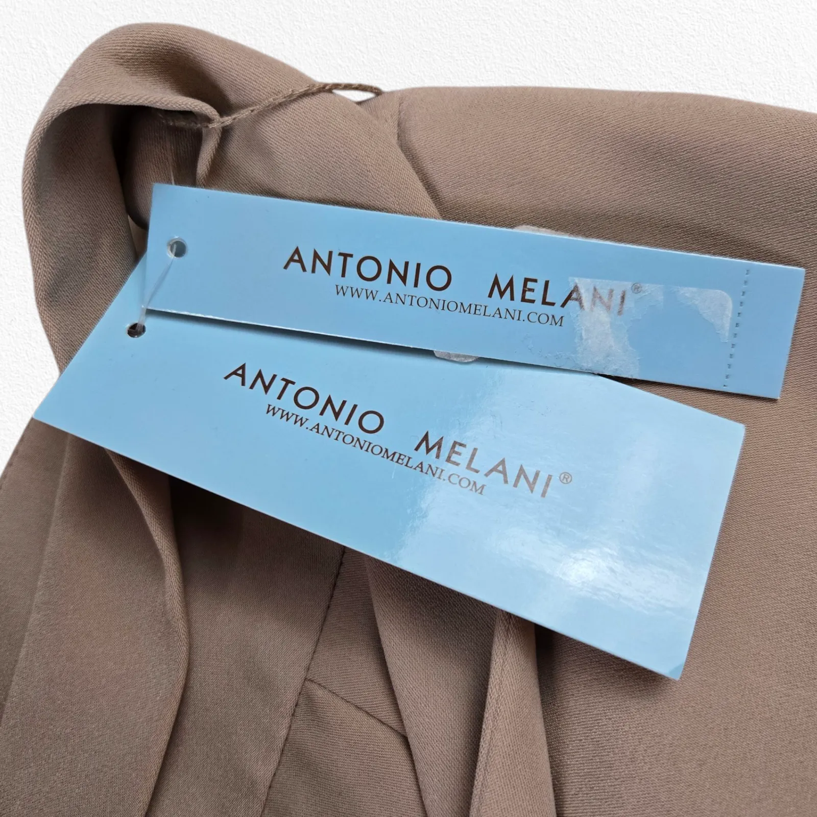 Antonio Melani Beige High Rise Belted Classic Contemporary Dress Pants Size 12 - Image 7