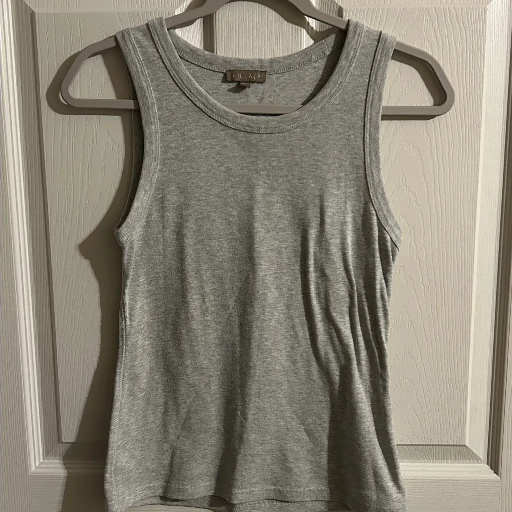 Lilla P Jewel Cotton Blend Knit Tank Top in Grey Size Med Gray - Image 8