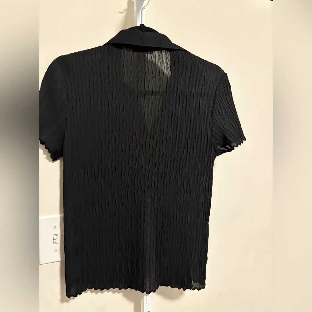 NICOLA Elegant Black Textured Blazer Size L - Image 3