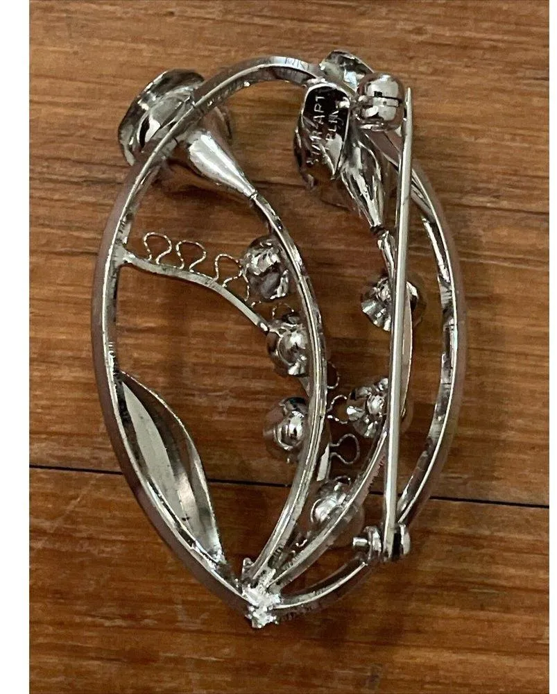 Star Art Vintage Sterling Silver Flower Brooch & Screw Back Earring Jewelry Set - Image 5