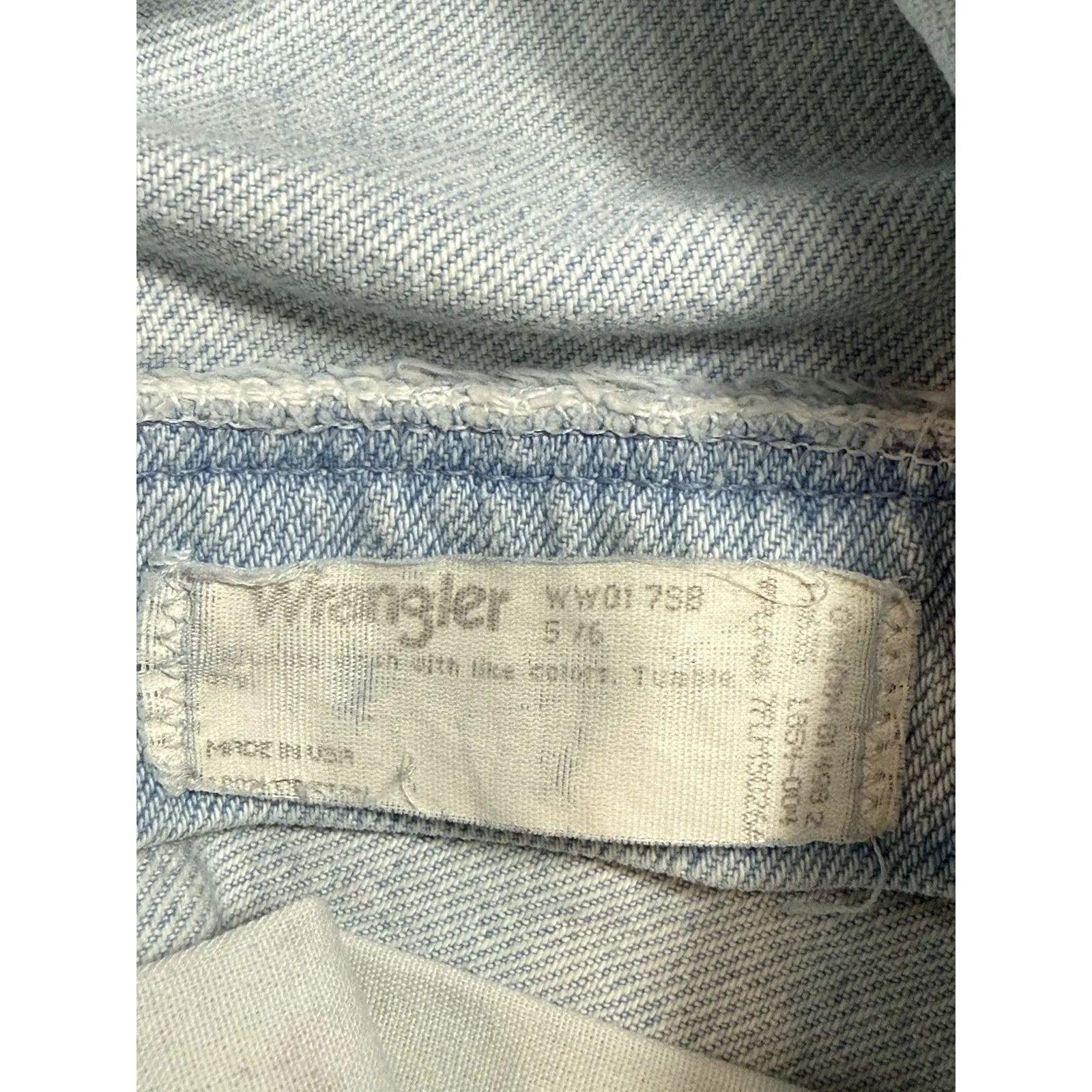 Vintage 80/90s Wrangler Mom Light Wash Jean Shorts 5/6 High Waist Retro MADE USA - Image 6