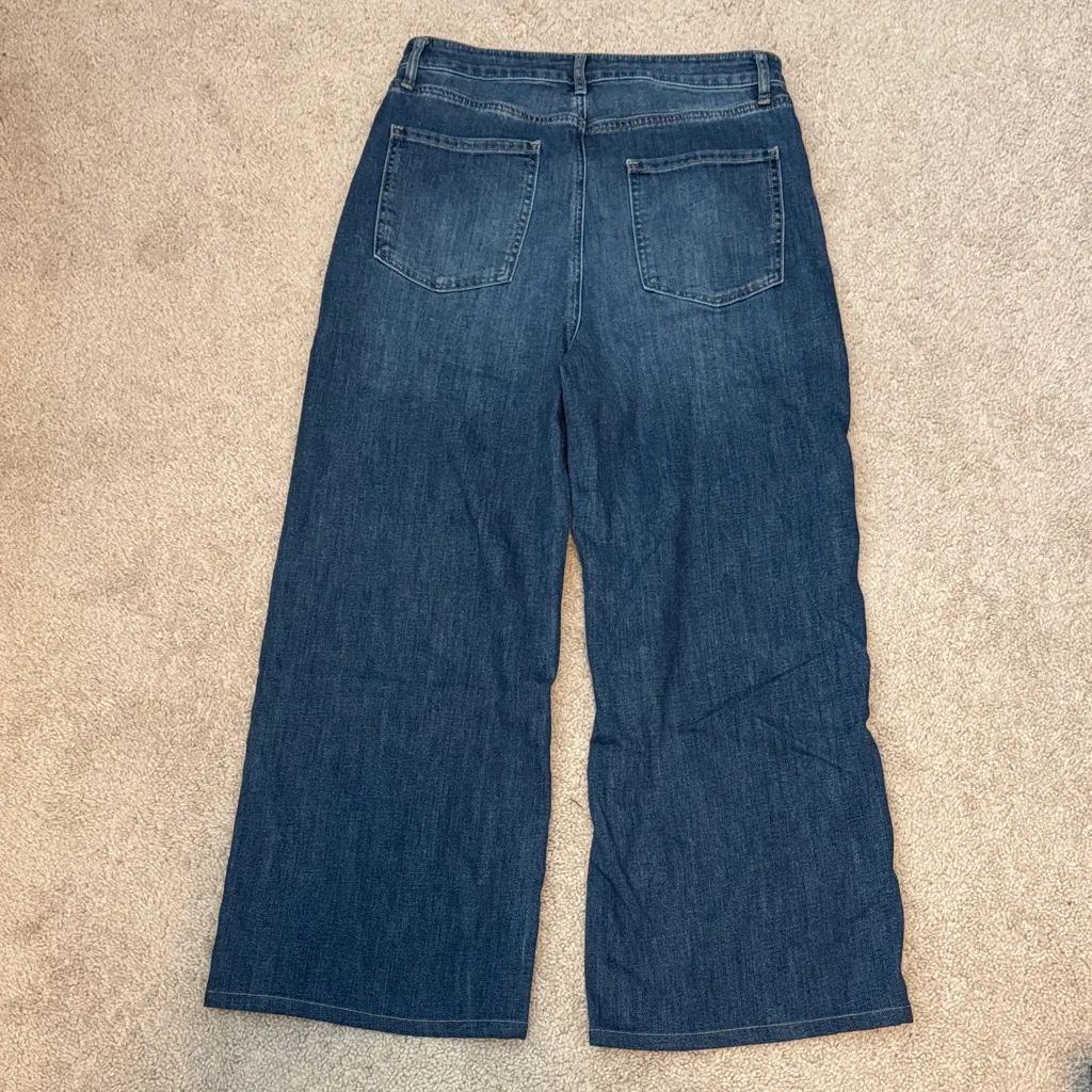 Chico's High Rise Wide Leg Stretch Classic Fit Denim Jeans Women's 10 - Image 5