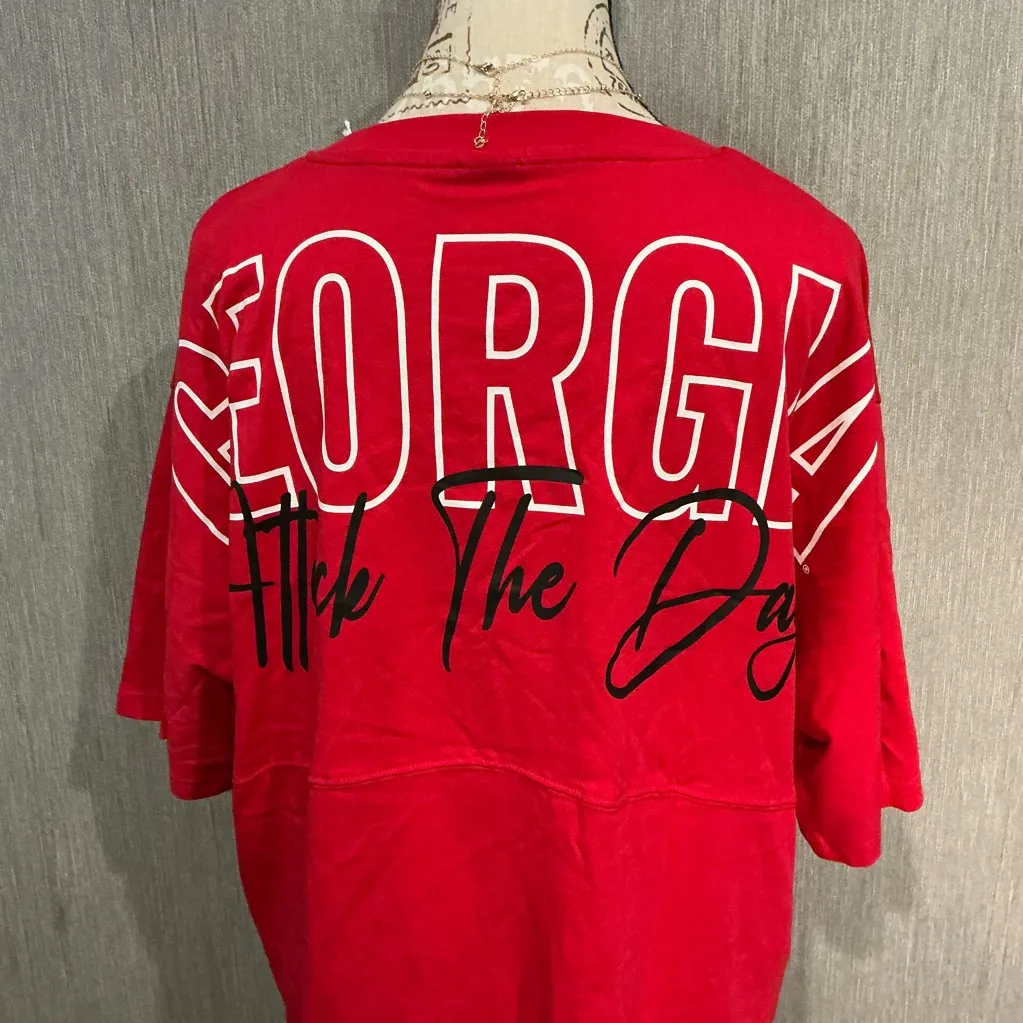 Women’s Red Georgia Oversized Boyfriend Fit T - Image 7