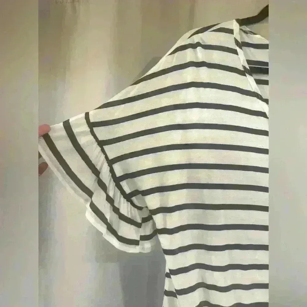 Women’s Stripped Jolie Top White Size M - Image 2