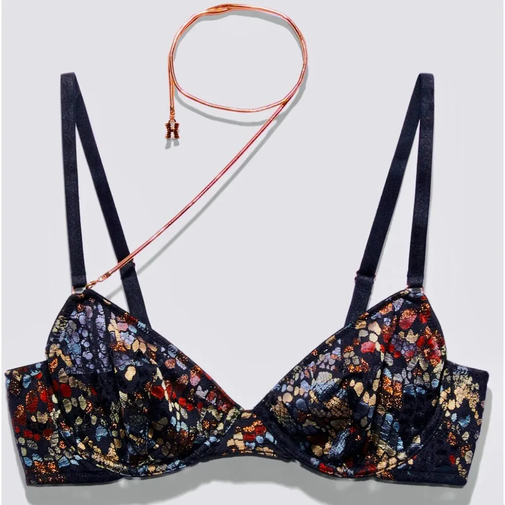 SAVAGE X FENTY Demi Bra Cold-Hearted Snake Lace w/Chain NWT! - Image 2