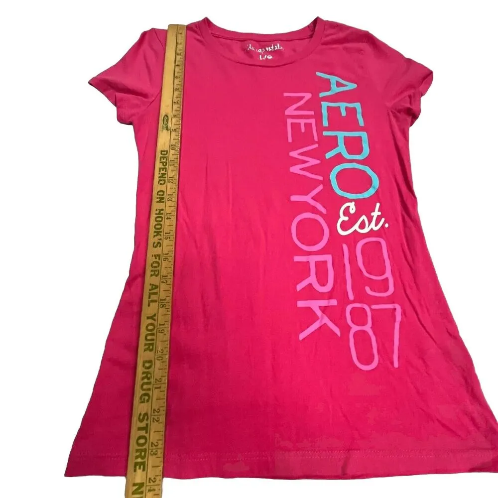 Aeropostale Women's Pink Aero New York Tshirt 100% Cotton Size Large - Image 3