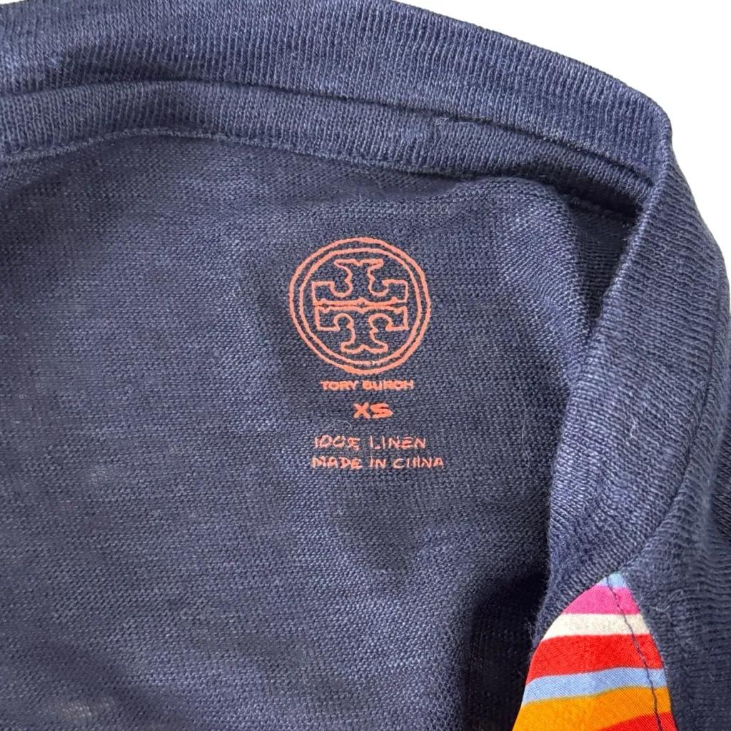 Tory Burch Kayla Asymmetric Striped T-Shirt - Image 4