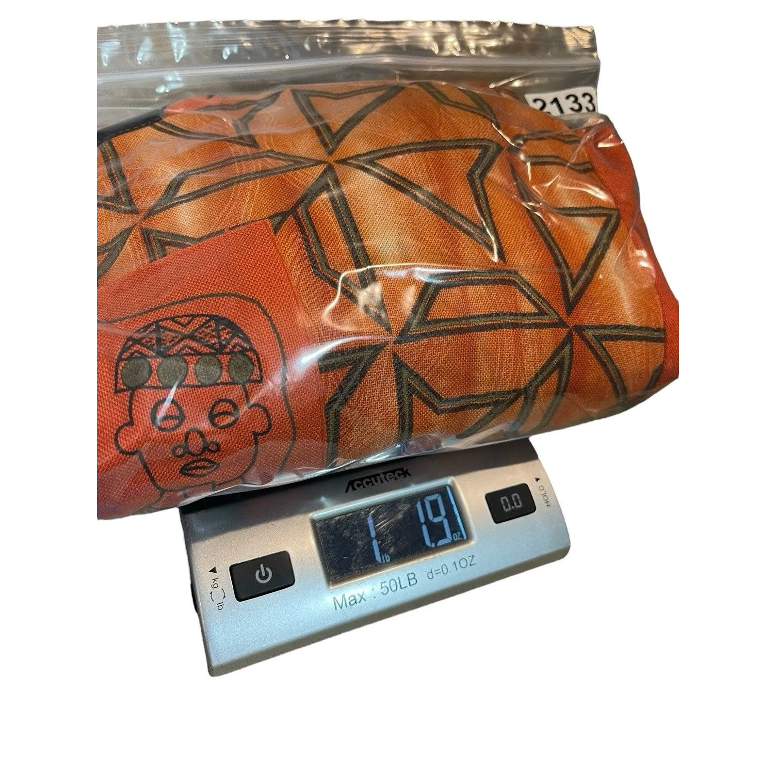 VTG Molato Tribal African Print Orange Duster Long Open Front Short Sleeve XL - Image 13